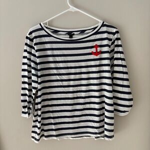 J crew | Striped Navy Shirt | Size Large